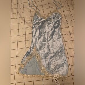 NWT Y2K Babydoll Lace Slip dress Baby blue
